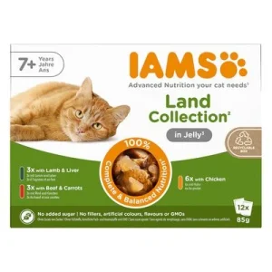 IAMS Advanced Nutrition Senior 7+ Land Collection en gelatina 12 x 85 g (3 variedades)