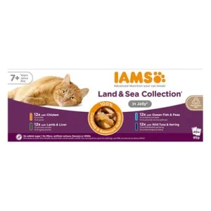 IAMS Advanced Nutrition Senior 7+ Land & Sea Collection en gelatina 48 x 85 g
