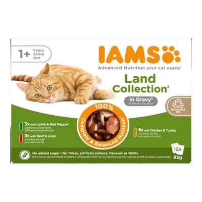 IAMS Delights Adult Mezcla de la tierra en salsa 12 x 85 g