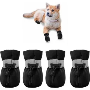 IntiMeg Botas de lluvia para perros Negro S