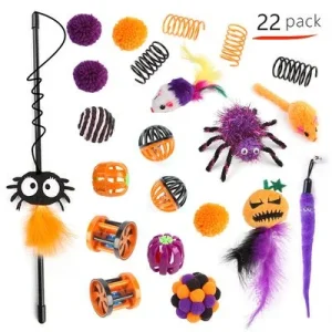 IntiMeg Juego de varitas de gato de Halloween Araña