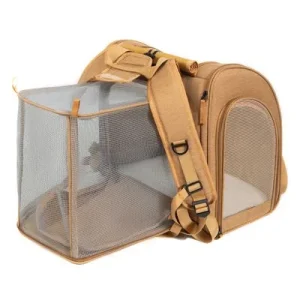 IntiMeg Mochila transportadora expandible para gatos y perros