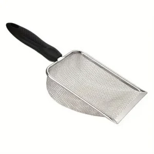 IntiMeg Pala para arena de gato de acero inoxidable Mango de plástico