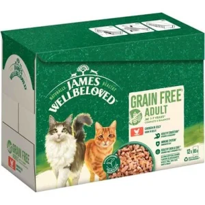 James Wellbeloved Grain Free Adult Cat pollo en gelatina 12 x 85 g