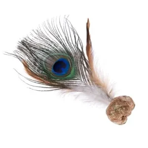 Juguete Modern Living Katmandú con pluma de pavo real para gatos 1 unidad