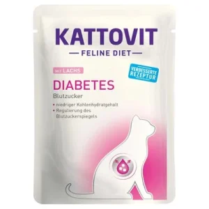 Kattovit Diabetes/Sobrepeso 6/24 x 85 g en sobres para gatos 6 x 85 g Salmón