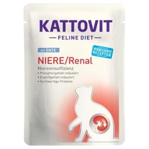 Kattovit Renal 6 x 85 g en sobres comida húmeda para gatos Pato