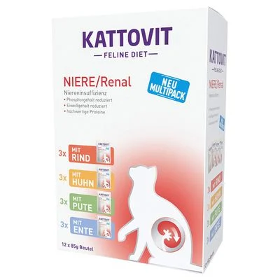 Kattovit Riñón/Renales Bolsa 12 x 85 g - Mixta Mezcla (4 variedades)