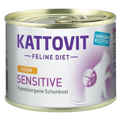 Kattovit Sensitive 12 x 185 g en latas para gatos - Pack Ahorro 12 x 185 g Pollo