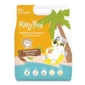 KittyBay Pawperol Spritz tofu y yuca arena aglomerante para gatos 10 litros (6 kg)