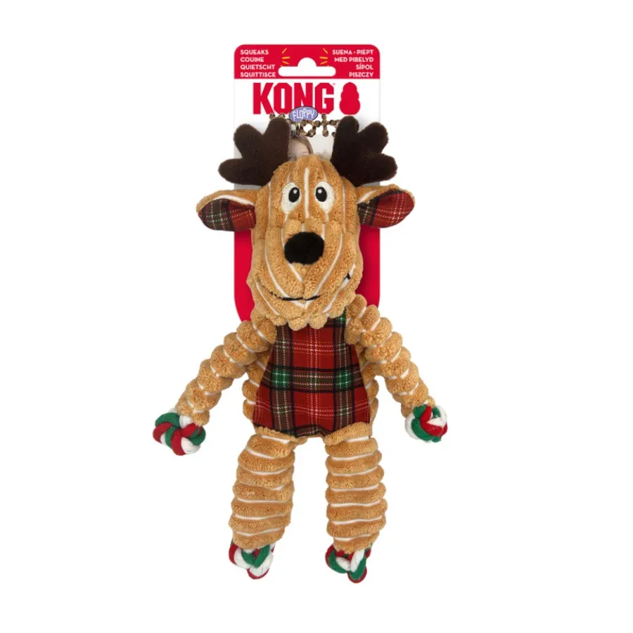 Kong Holiday Floppy Knots Reno de peluche para perros - Image 2