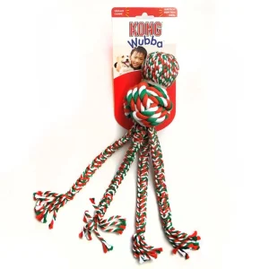 KONG Navideño Wubba Juguete de cuerdas de algodón y nylon