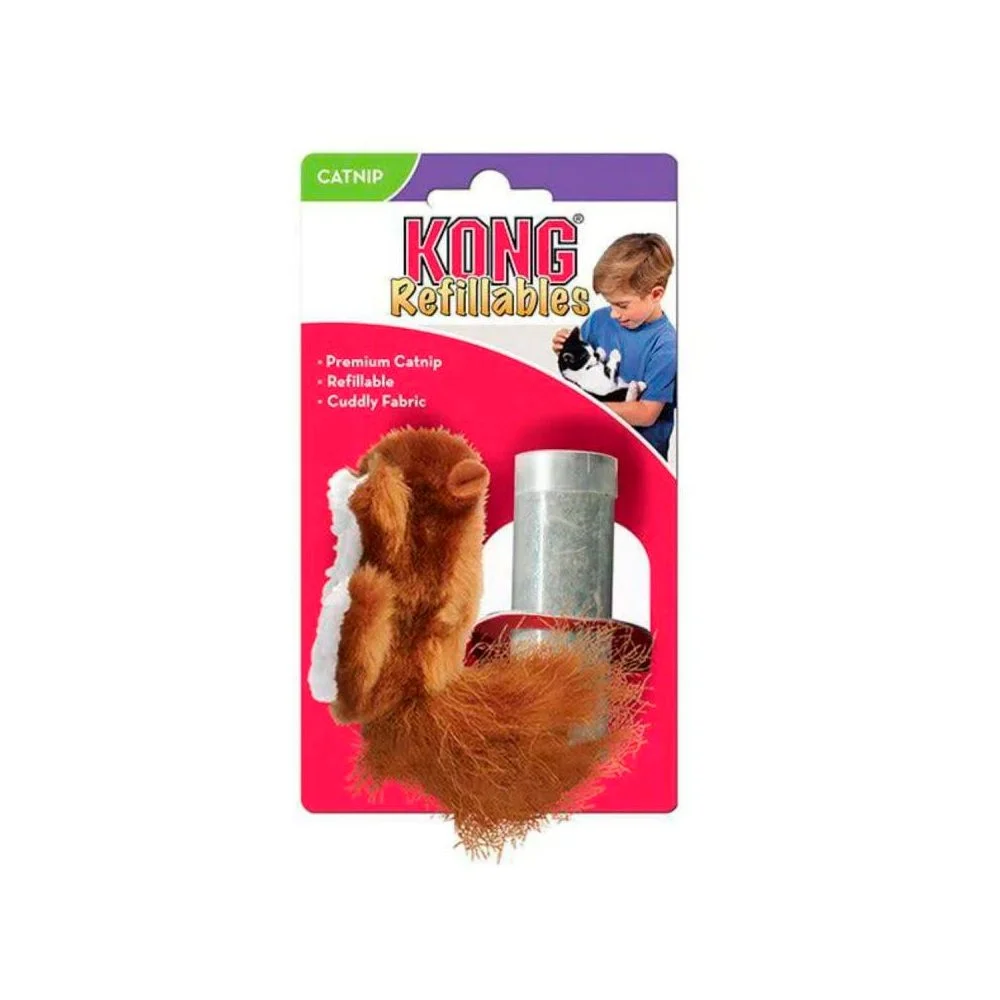 KONG Refillable Ardilla con Catnip Rellenable Juguete para Gatos
