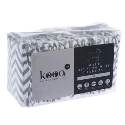 kooa Pañales con carbón vegetal para perros macho Talla XS - 15 unidades