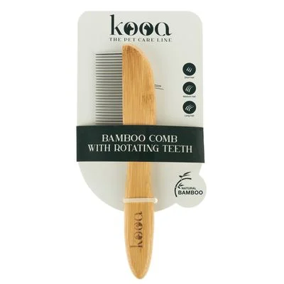 kooa peine de bambú con cerdas rotativas para perros 21,5 x 5,5 cm (L x An)