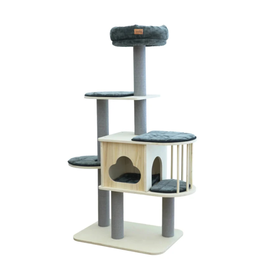 Leeby Cloud Collection torre rascador multiplataforma con cama nido para gatos