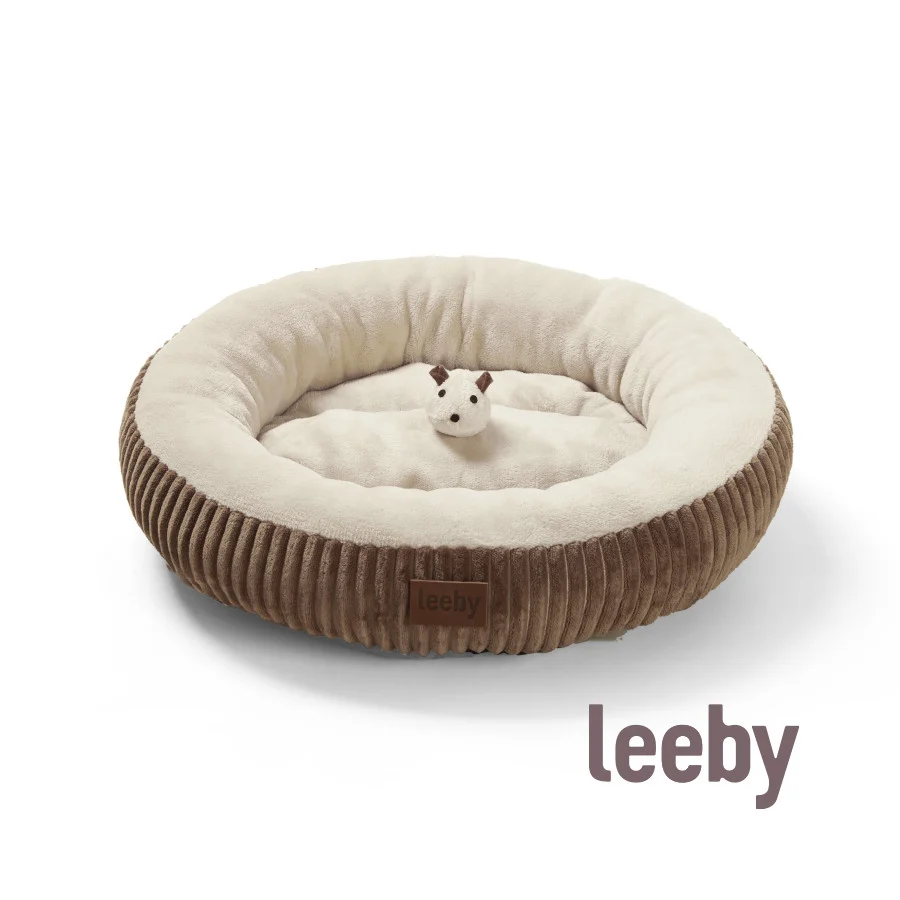 Leeby cuna redonda suave marrón para gatos - Image 2