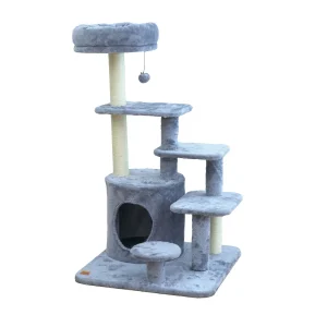Leeby Eduardo torre rascador multiplataforma con cama nido y juguete para gatos