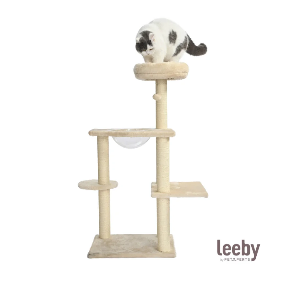 Leeby Luna árbol rascador con cama y juguete para gatos - Image 2