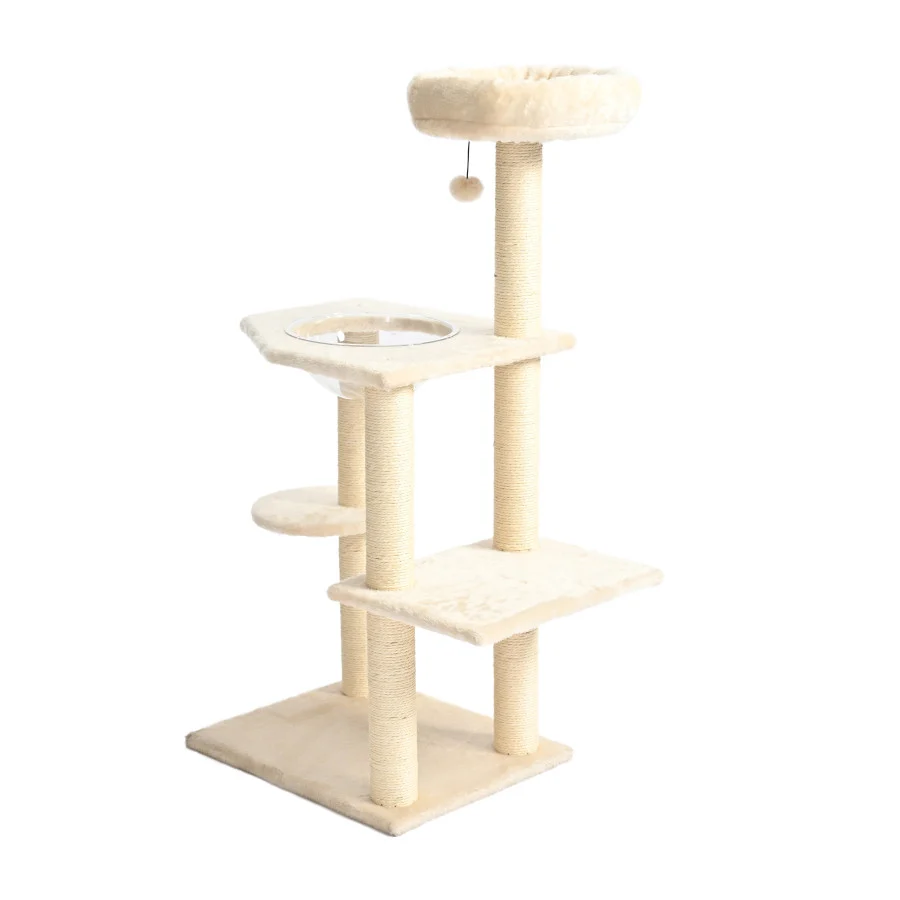 Leeby Luna árbol rascador con cama y juguete para gatos