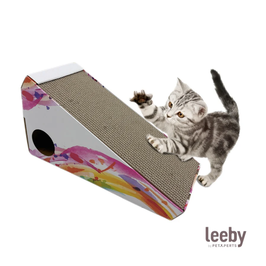 Leeby Walter rascador de cartón horizontal con bola para gatos - Image 2