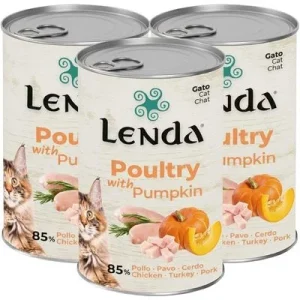 Lenda Paté para Gatos Aves de Corral y Calabaza 3 x 400 g