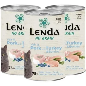 Lenda Paté para Gatos Cerdo con Pavo y Arándanos Sin Cereales 3 x 400 g