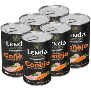 Lenda Paté para Perros Conejo con Zanahorias Sin Cereales 6 x 400 g