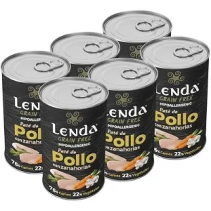 Lenda Paté para Perros Pollo con Zanahorias Sin Cereales 6 x 400 g