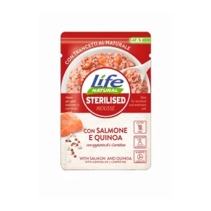 Lifecat Natural sobre Esterilizada con Salmón y Quinoa 70g