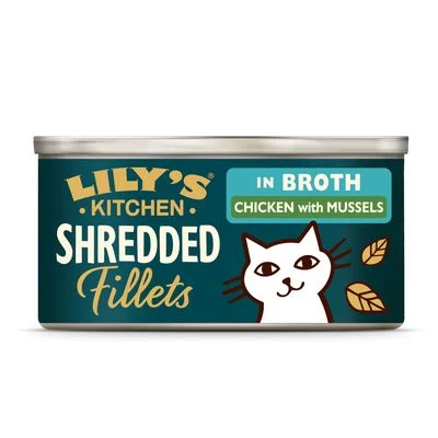 Lily's Kitchen Shredded Fillets para gatos 24 x 70 g Pollo y mejillones