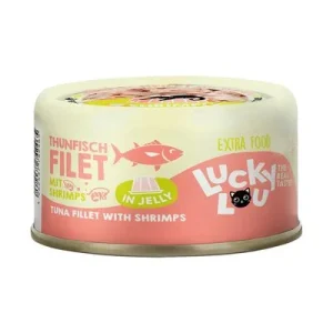 Lucky Lou Extra Food en gelatina 12 x 70 g Filete de atún con gambas