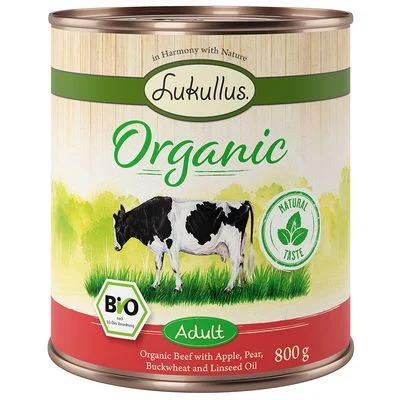 Lukullus Adult Organic Vacuno con manzana (sin gluten) 6 x 800 g