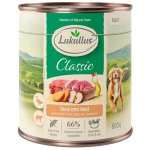 Lukullus Adult sin cereales 6 x 800 g Pato y ternera