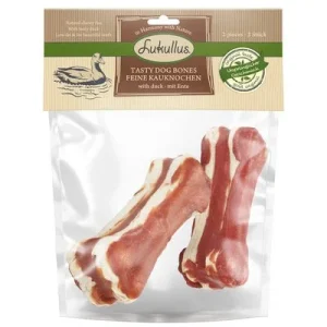 Lukullus huesos rellenos para perros medianos Pato - 2 x 10 cm (120 g)