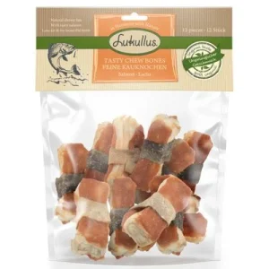 Lukullus huesos rellenos para perros - Pack Ahorro Salmón - Perros pequeños (36 x 5 cm)