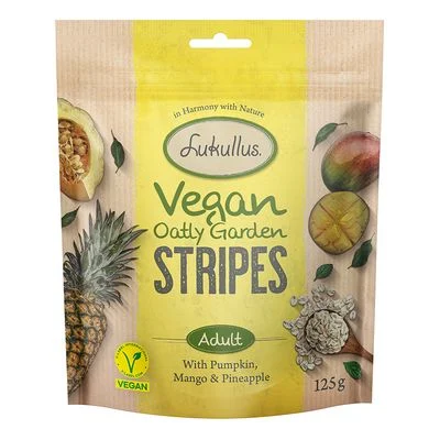Lukullus Vegan Stripes con calabaza, mango y piña 125 g