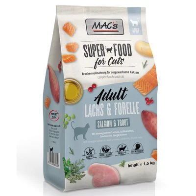 MAC's Superfood for Cats Adult con Salmón y Trucha 1,5 kg