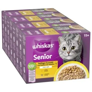 Megapack Whiskas 11+ años 48 x 85 g en bolsitas Selección de aves en gelatina (48 x 85 g)