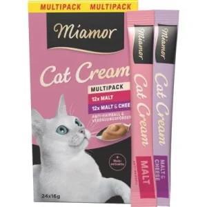 Miamor Cat Snack crema de malta y malta con queso - Pack mixto 24 x 16 g