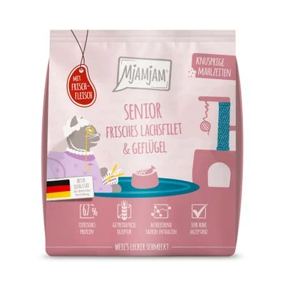 MjAMjAM Comidas crujientes Senior salmón y ave 300 g