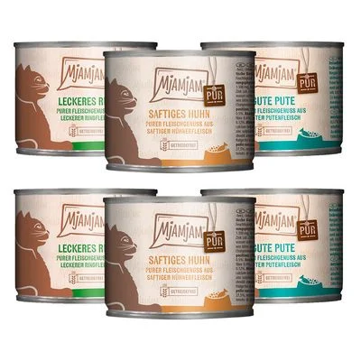 MjAMjAM con carne pura 6 x 200 g - Pack de pureba mixto Mix (3 variedades)