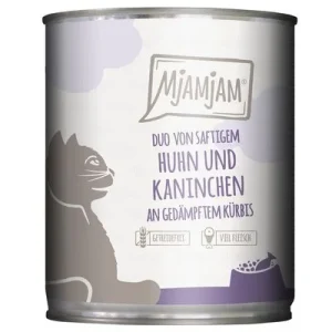 MjAMjAM Duo 6 x 800 g Jugoso pollo y conejo con calabaza al vapor