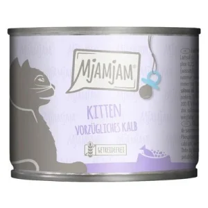 MjAMjAM Kitten 6 x 200 g Exquisita ternera con aceite de salmón