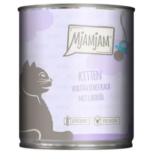 MjAMjAM Kitten 6 x 800 g Exquisita ternera con aceite de salmón