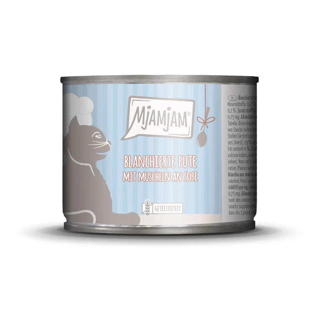 MjAMjAM Pavo con mejillones en salsa 185 g (gatos)