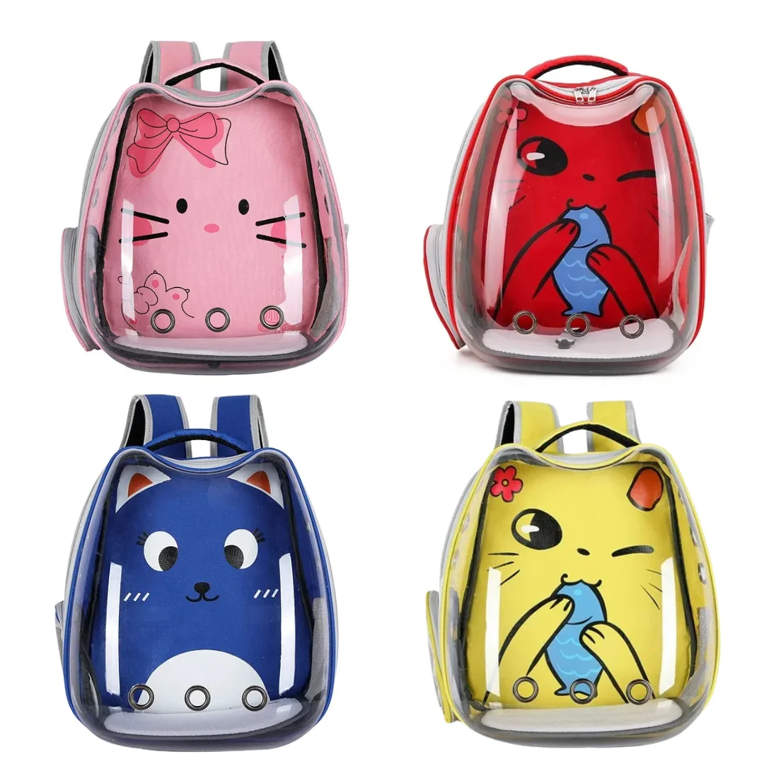 MOCHILA TRANSPARENTE CON DIBUJO DE ANIMALITO