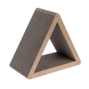 Mueble rascador TIAKI triángulo de cartón ondulado 45 x 22,5 x 40,5 cm (L x An x Al)