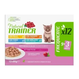 Natural Trainer Kitten & Young para gatitos 12 x 85 g Pack mixto (4 variedades)
