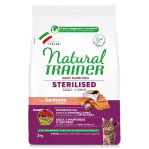 Natural Trainer Sterilised con salmón 3 kg